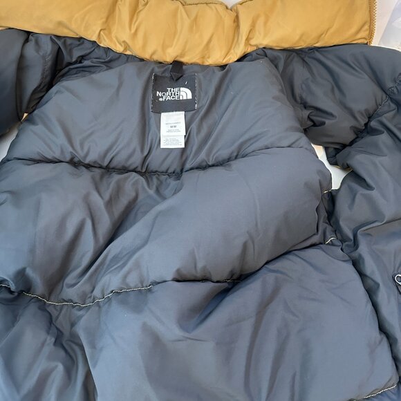 The North Face 700 Men's Sz M Goose Down Gold Yellow Retro Nuptse Puffer Vest - Picture 10 of 13